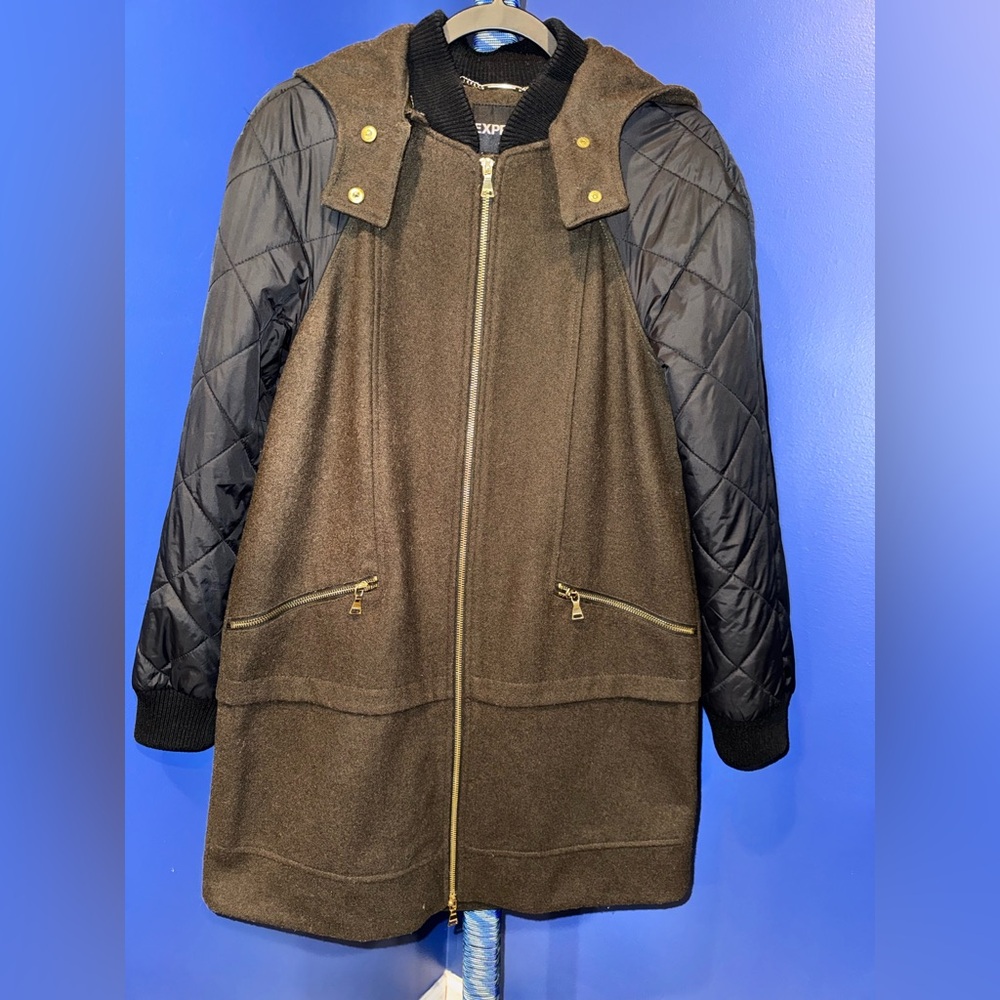 Express- Black and Brown Utility Jacket Size Small - Picture 3 of 17